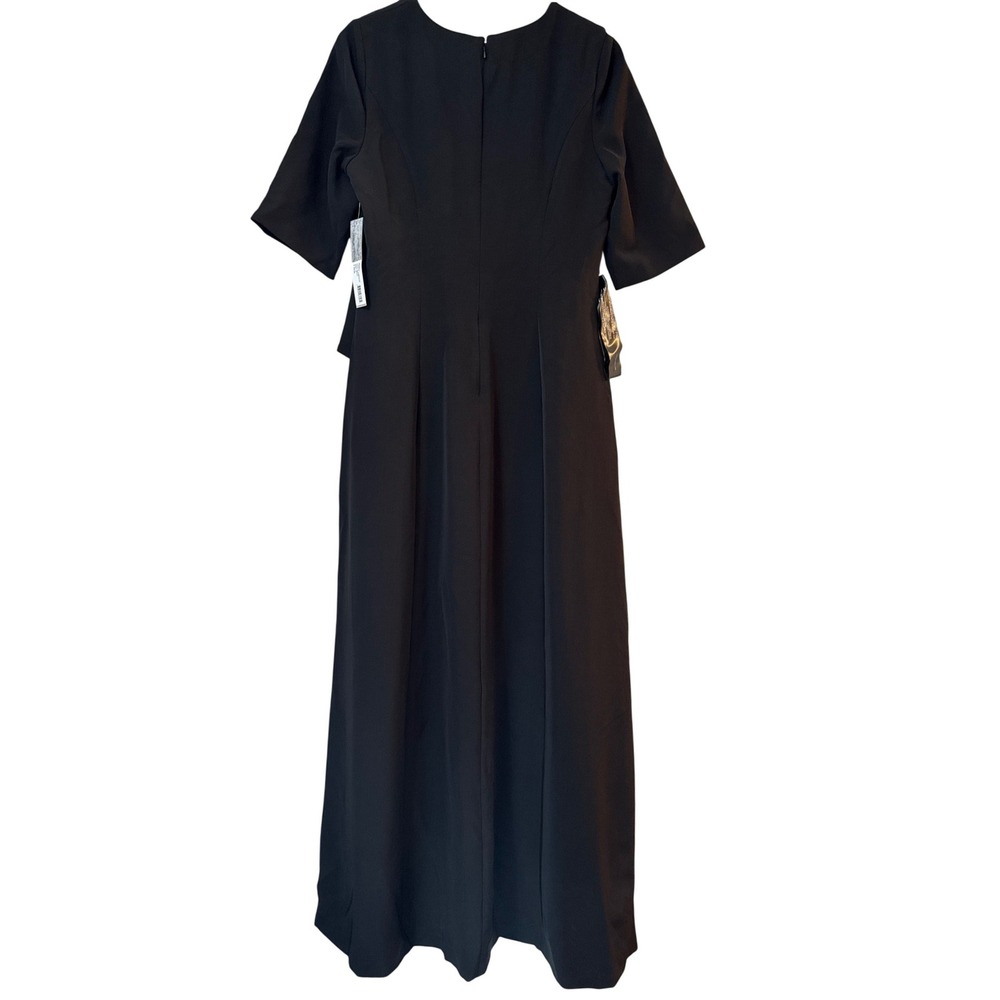 Kay Unger New York Black Walk-Thru Jumpsuit Skirt Overlay Formal 12 5545011 - Picture 3 of 11